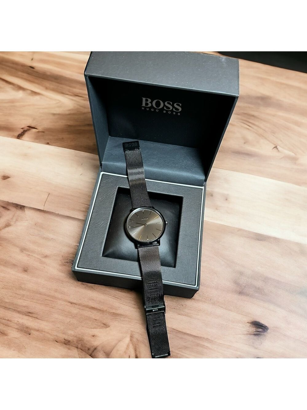 Boss Hugo Boss black watch 40mm stainless steel mesh strap